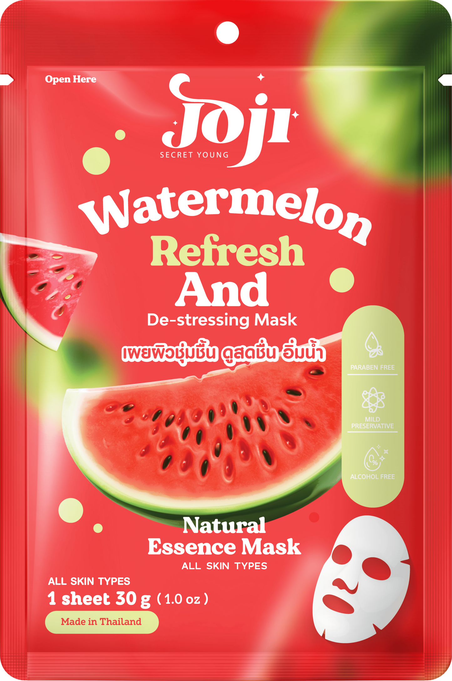 Joji Secret Young Watermelon Refresh & De-Stressing Mask – Refreshing & Calming Face Mask
