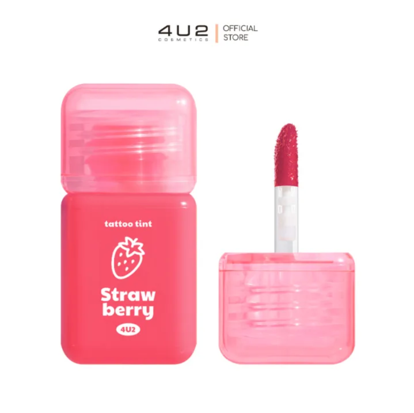 4U2 Tattoo Tint Lip Tint – #01 Strawberry | Long-Lasting Strong Color Liquid Lip Tint