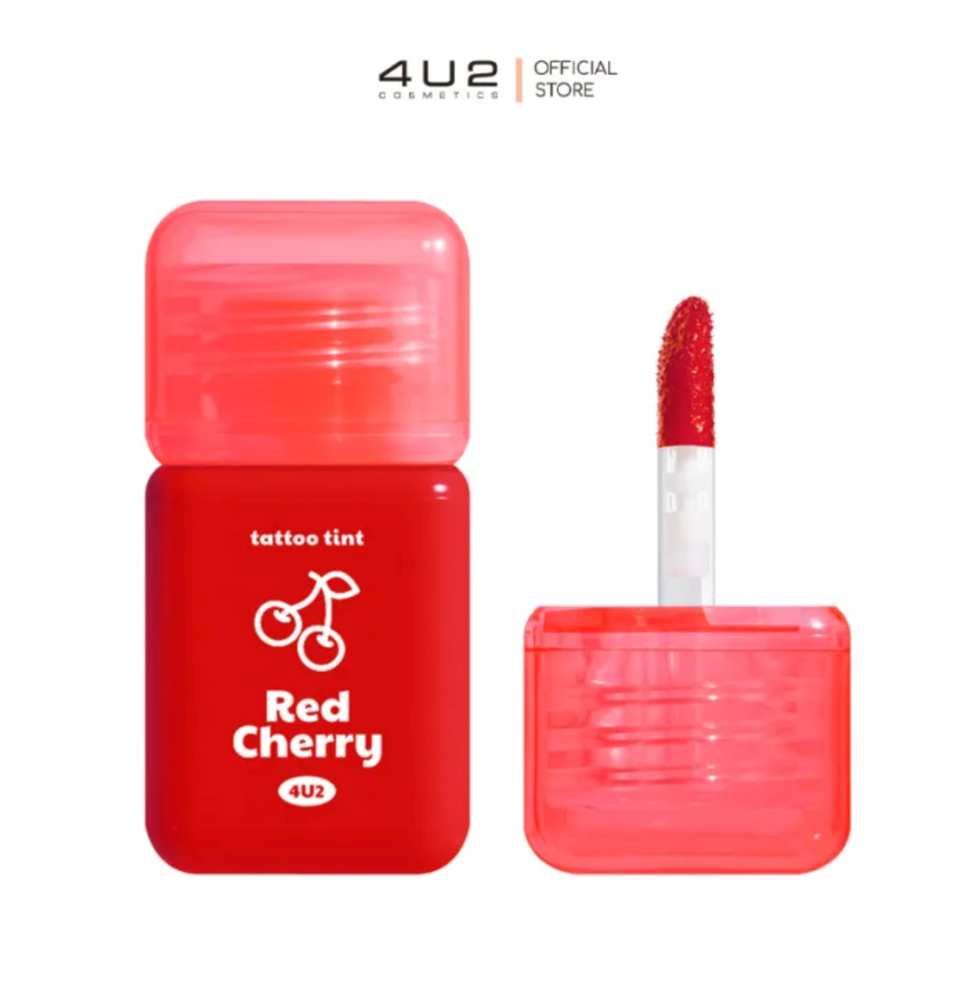 4U2 Tattoo Tint Lip Tint – #03 Red Cherry | Long-Lasting Strong Color Liquid Lip Tint