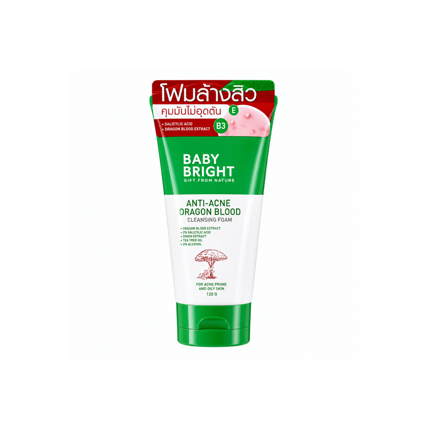 Baby Bright Anti-Acne Dragon Blood Cleansing Foam - 120g | Thai Aura - Thai Aura
