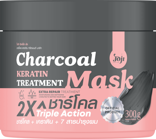Joji Secret Young Charcoal Keratin Treatment Mask – Deep Cleansing & Hair Repair Mask 300g