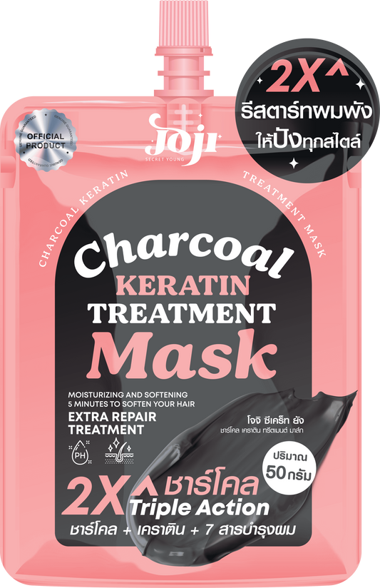 Joji Secret Young Charcoal Keratin Treatment Mask – Deep Cleansing & Hair Repair Mask 50g