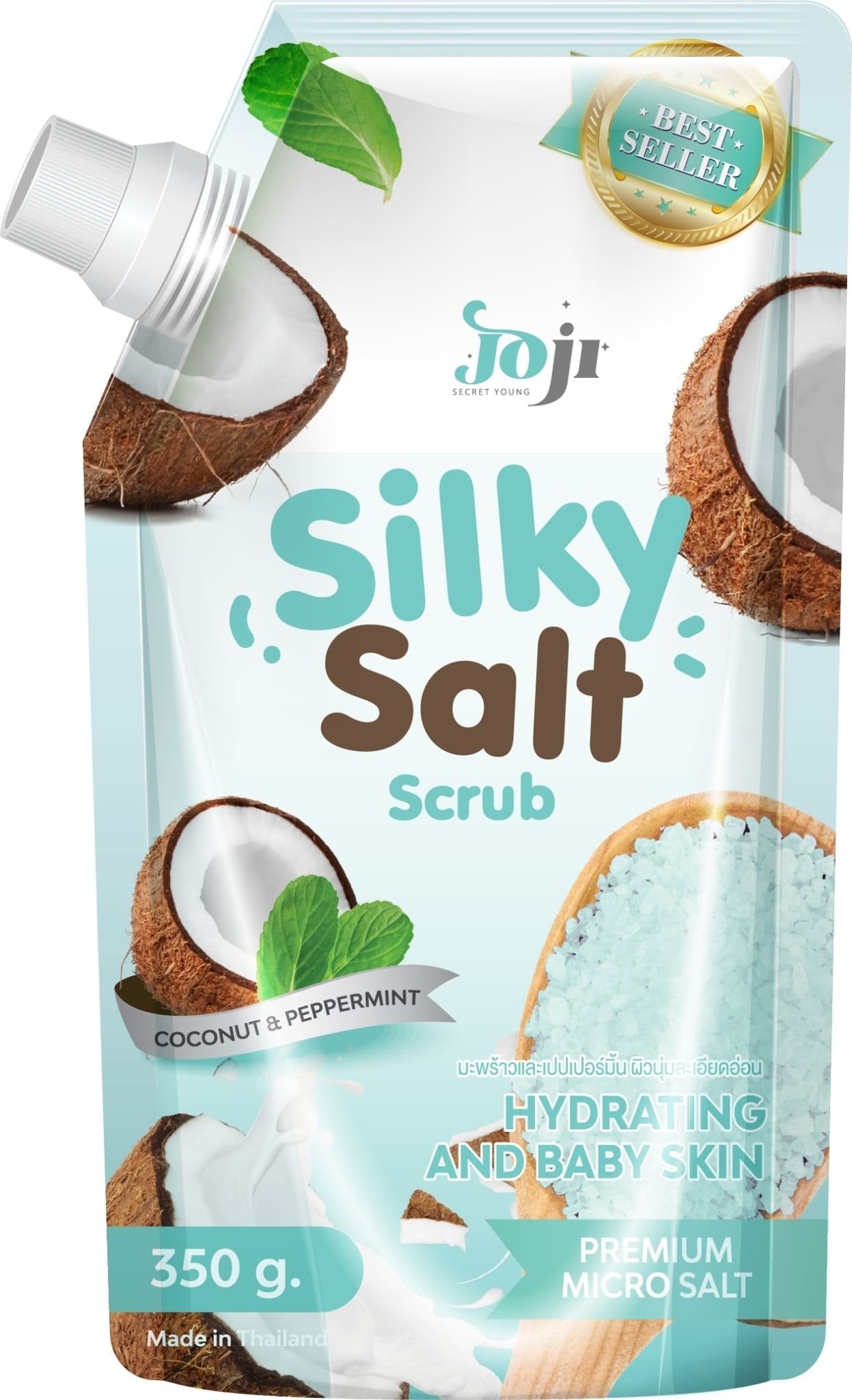 Joji Secret Young Silky Salt Scrub Coconut & Peppermint – Refreshing & Moisturizing Body Scrub