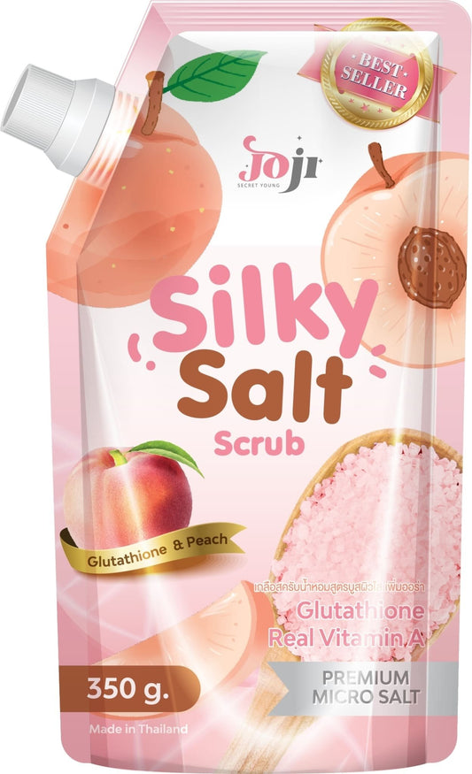 Joji Secret Young Silky Salt Scrub Glutathione & Peach – Whitening & Nourishing Body Scrub