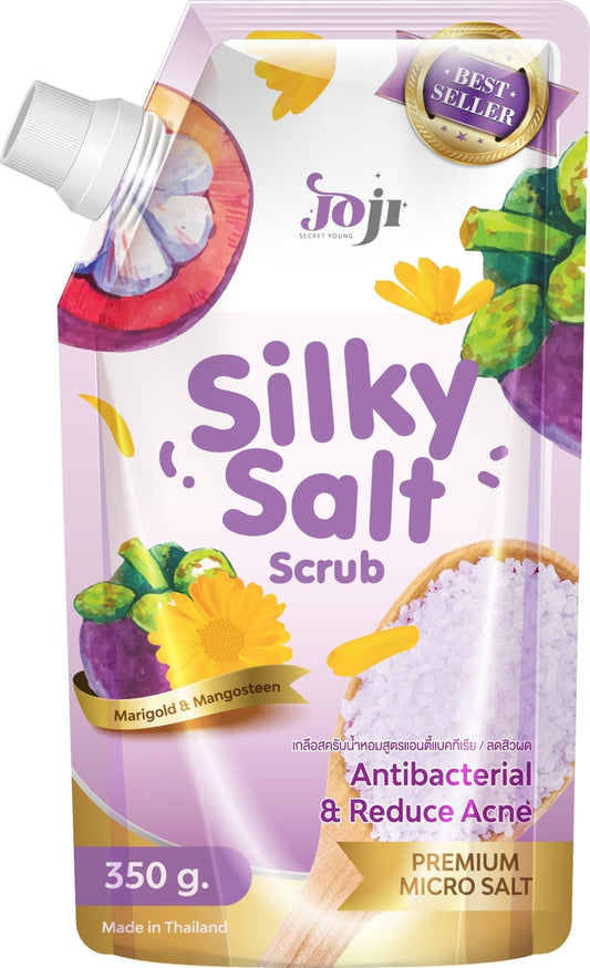Joji Secret Young Silky Salt Scrub Marigold & Mangosteen – Anti-Acne & Brightening Body Scrub