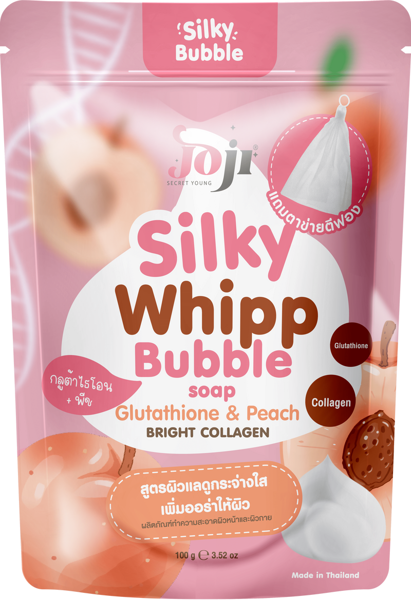 Joji Secret Young Glutathione & Peach Silky Whipp Bubble Soap – Whitening & Brightening Body Soap