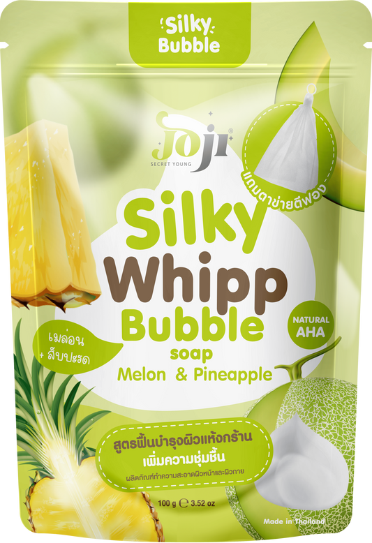 Joji Secret Young Melon & Pineapple Cellulite + Anti-Stretchmark Silky Whipp Bubble Soap – Firming & Brightening Body Soap