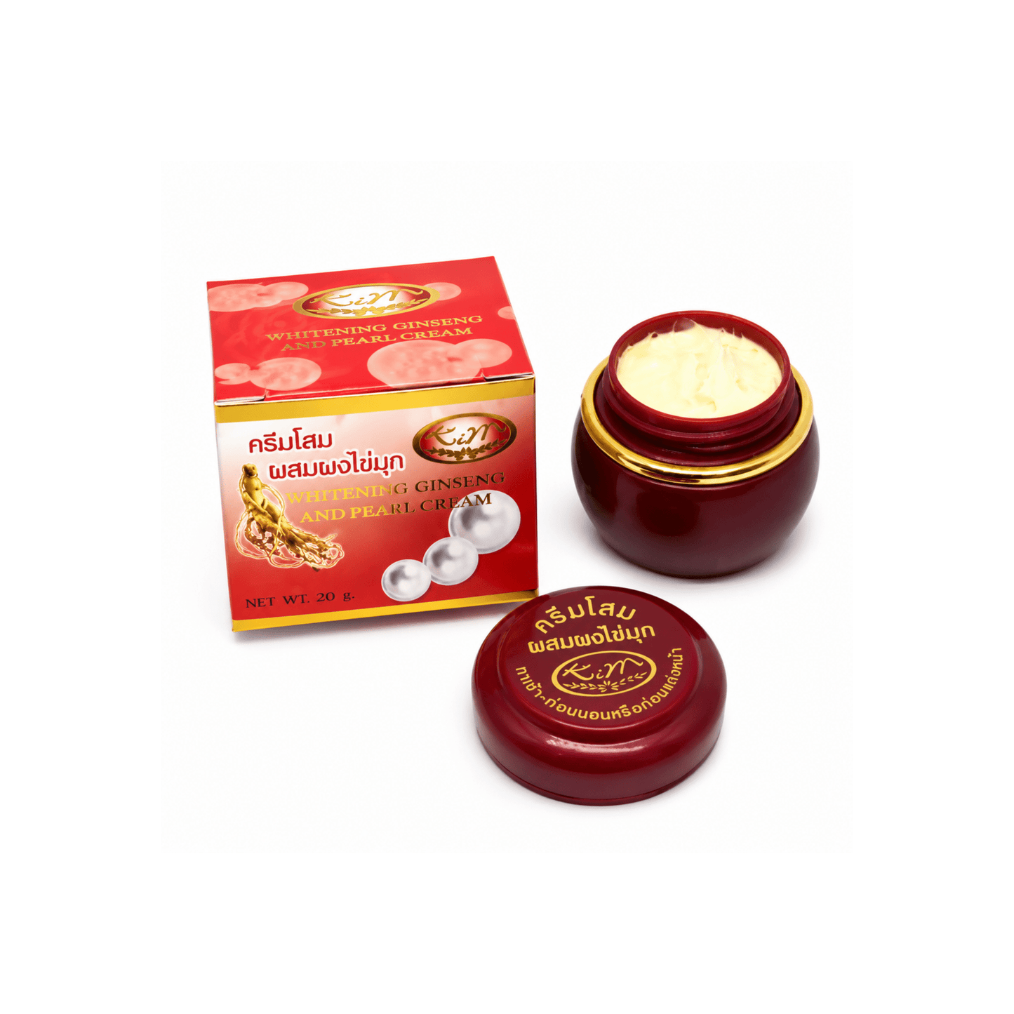 KIM Whitening Ginseng and Pearl Cream - 20g | Thai Aura - Thai Aura